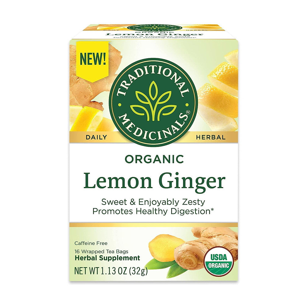 Traditional Medicinals Organic Lemon Ginger Tea, 16 Ea